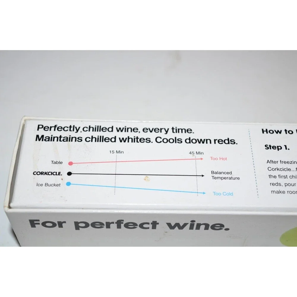 Corkcicle WINE CHILLER‎ BOTTLE CORK For Perfect Wine Freezable Reusable